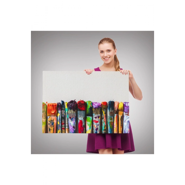 Sanatsal Tuval Üzerinde Renkli Yağlı Boya Sanatçı Fırçaları Tablo-1199