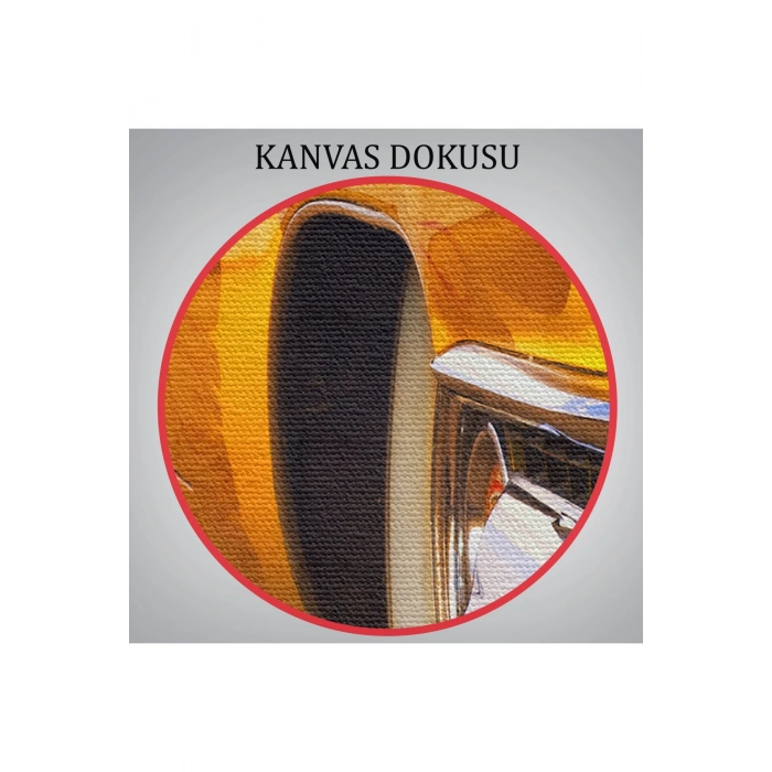 Sarı Klasik Araba Tablosu-6612