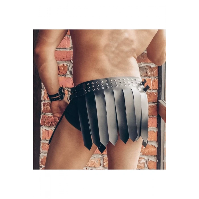 Seksi Erkek Harness Gladyatör Kostüm Seri Deri