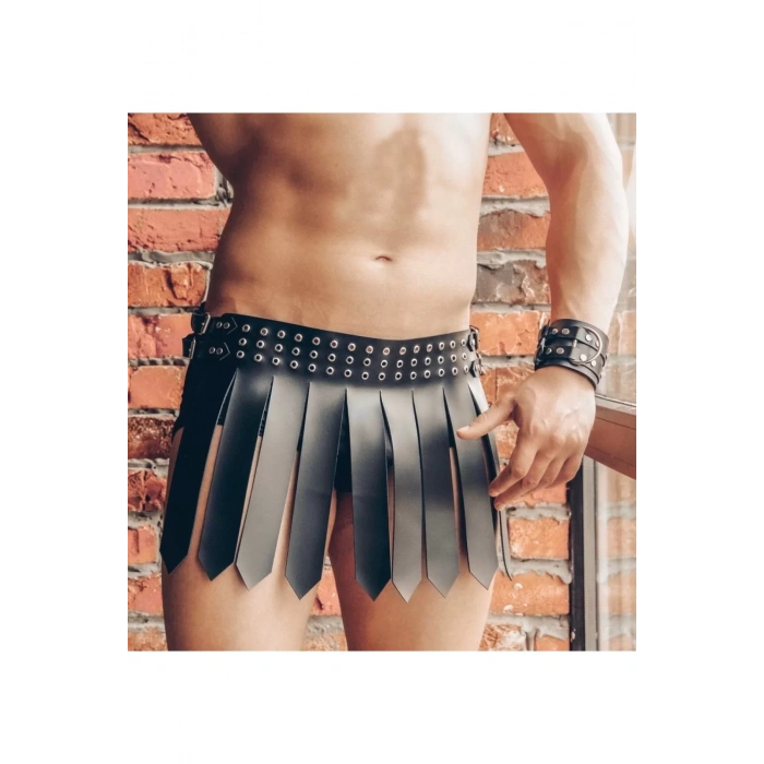 Seksi Erkek Harness Gladyatör Kostüm Seri Deri