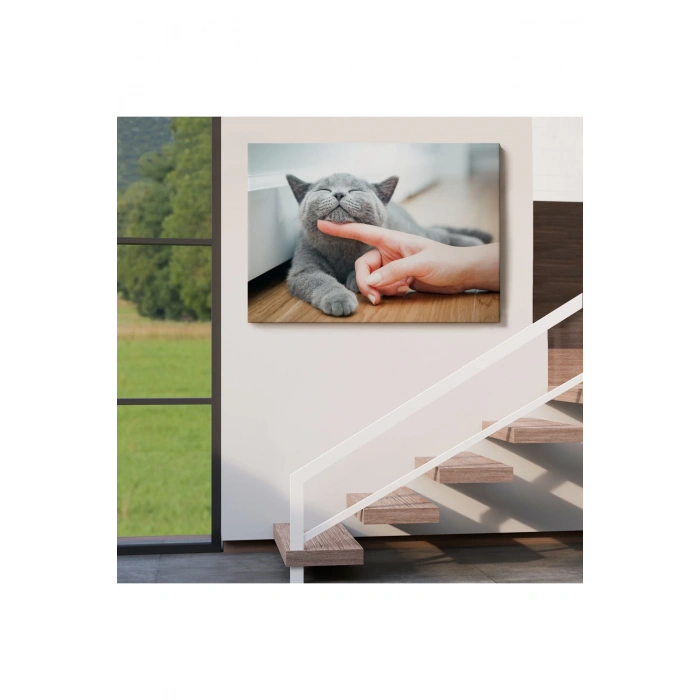 Sevimli Kedi Dekoratif Kanvas Tablo-6505