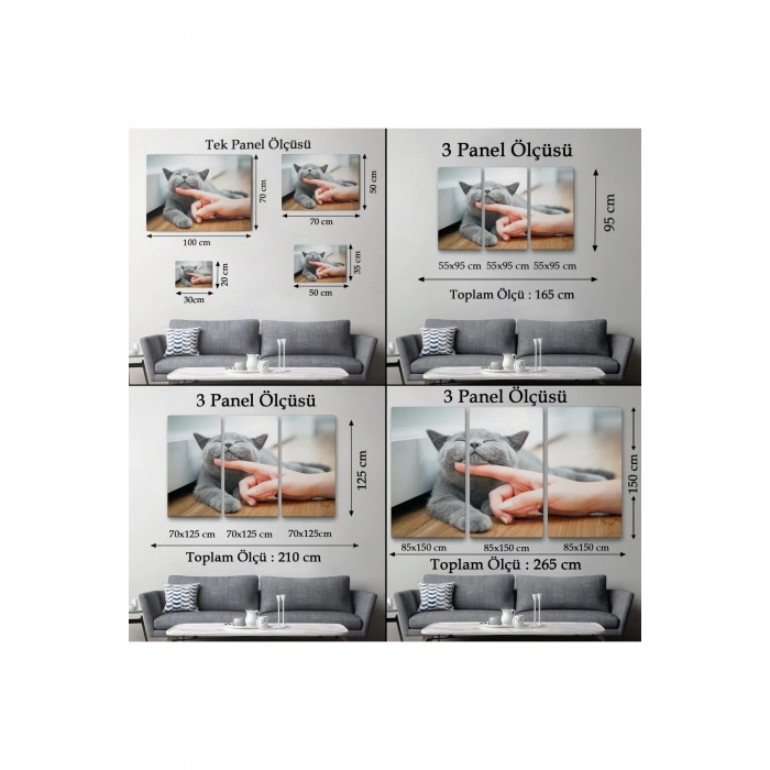 Sevimli Kedi Dekoratif Kanvas Tablo-6505