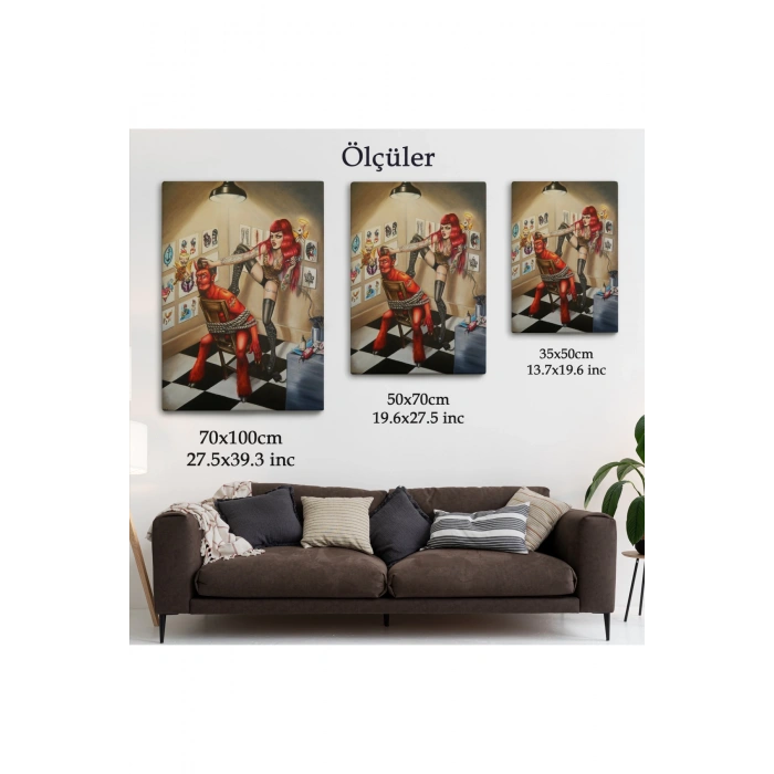 Şeytanı Yakalayan Dövmeci Kız Duvar Tablosu-6285