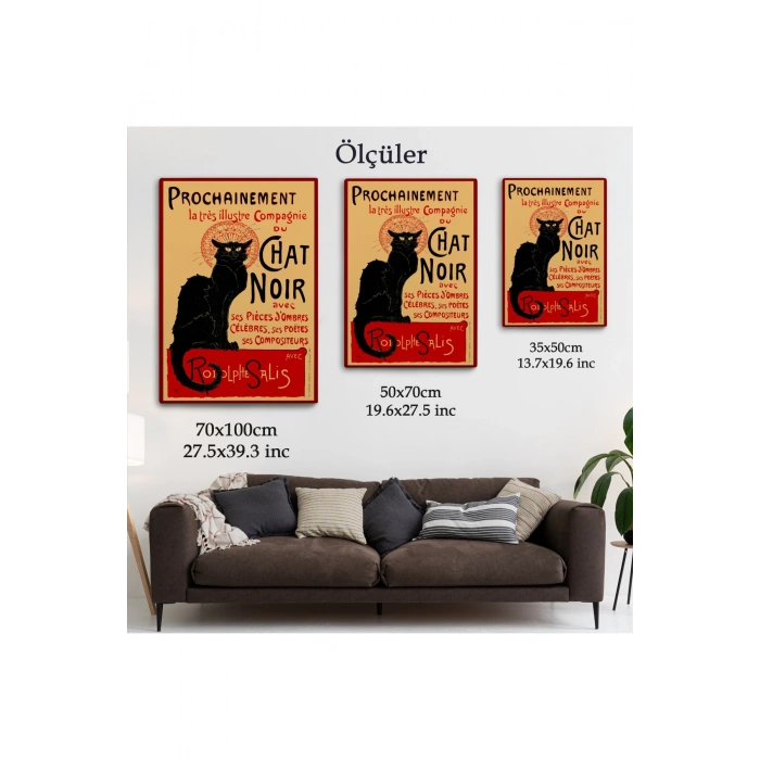 Siyah Kedi Tablosu - Le Chat Noir Theophile Steinlen-6431