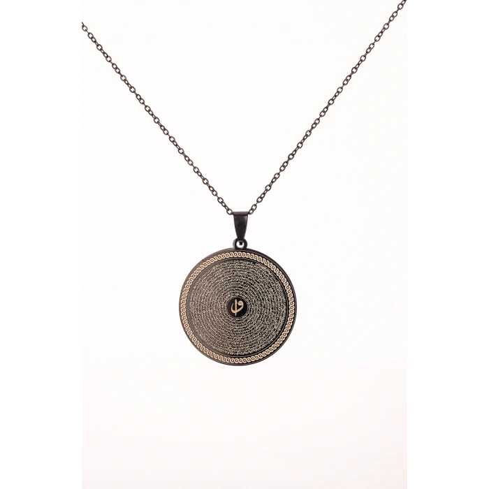 Siyah Renk Yasin-i Şerif Çelik Kolye Paslanmaz Zincir Kararmaz