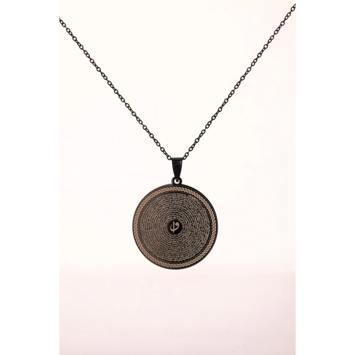 Siyah Renk Yasin-i Şerif Çelik Kolye Paslanmaz Zincir Kararmaz