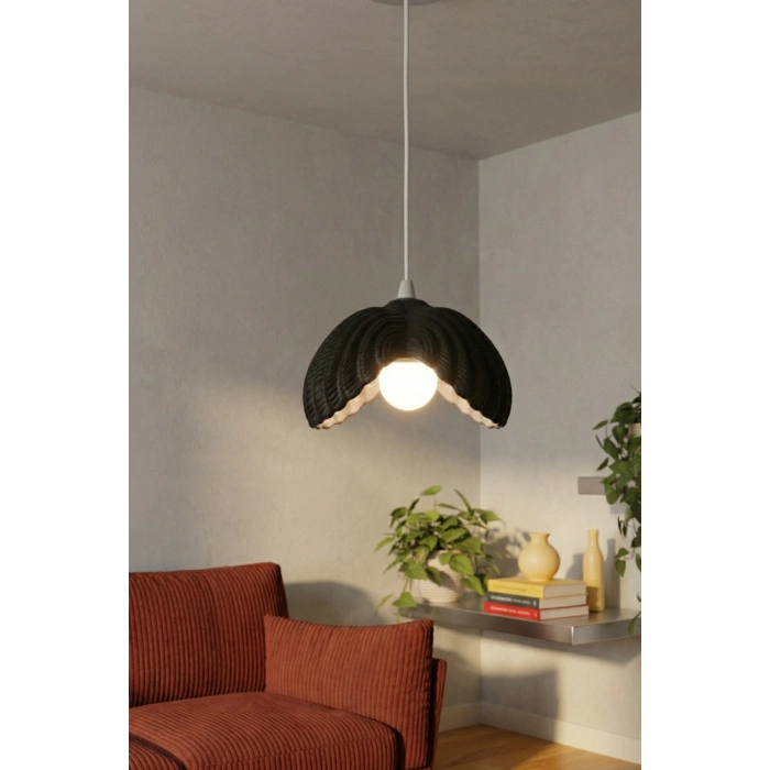 Siyah Tekli Lotus Avize 24 x 24