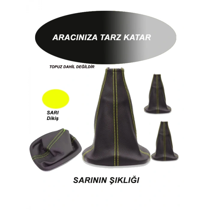 SKODA YETI  uyumlu oto,araç  vites körüğü sarı dikiş