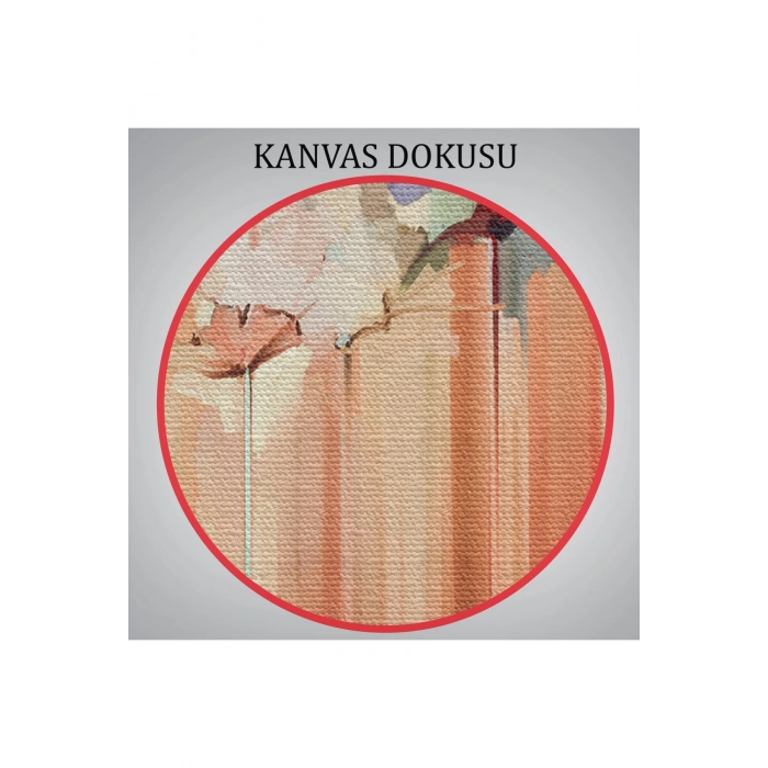 Soyut Çiçekler Yağlıboya Görünüm Dekoratif Kanvas Duvar Tablosu-3540