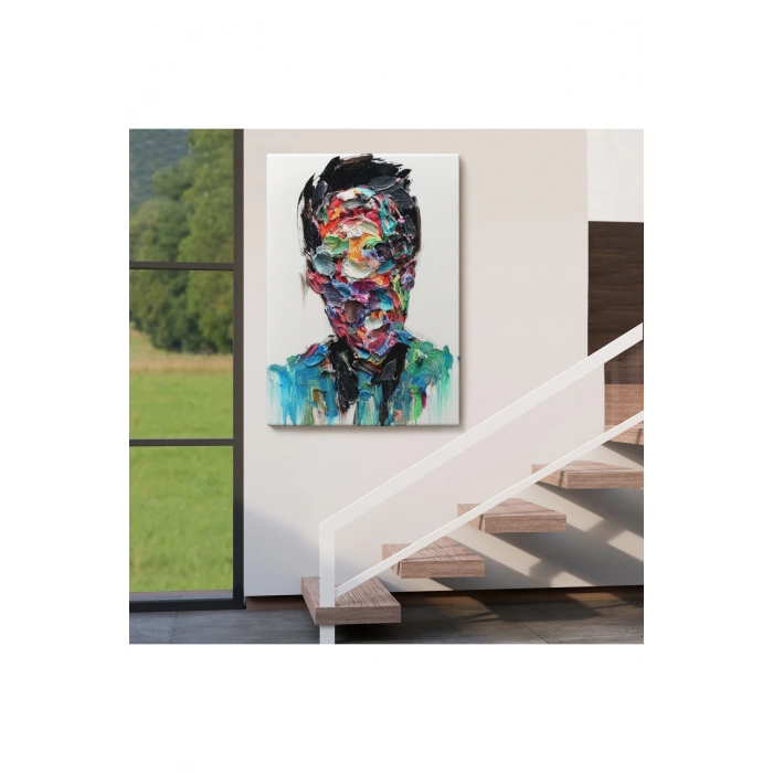 Soyut Erkek Portresi Yağlıboya Görünümlü DuvarTablosu-6320