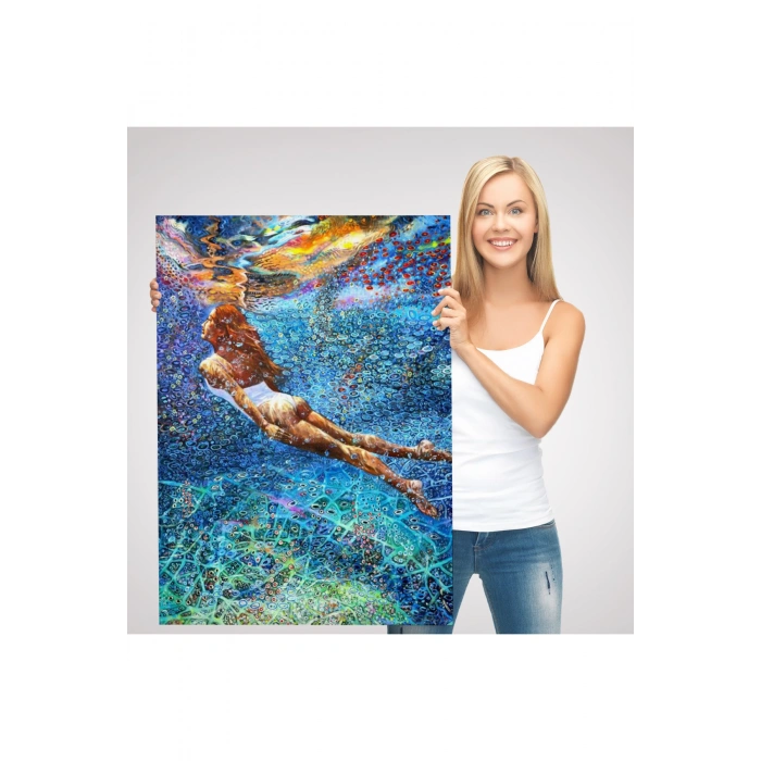 Su Altında Yüzen Kız Duvar Tablosu-6334