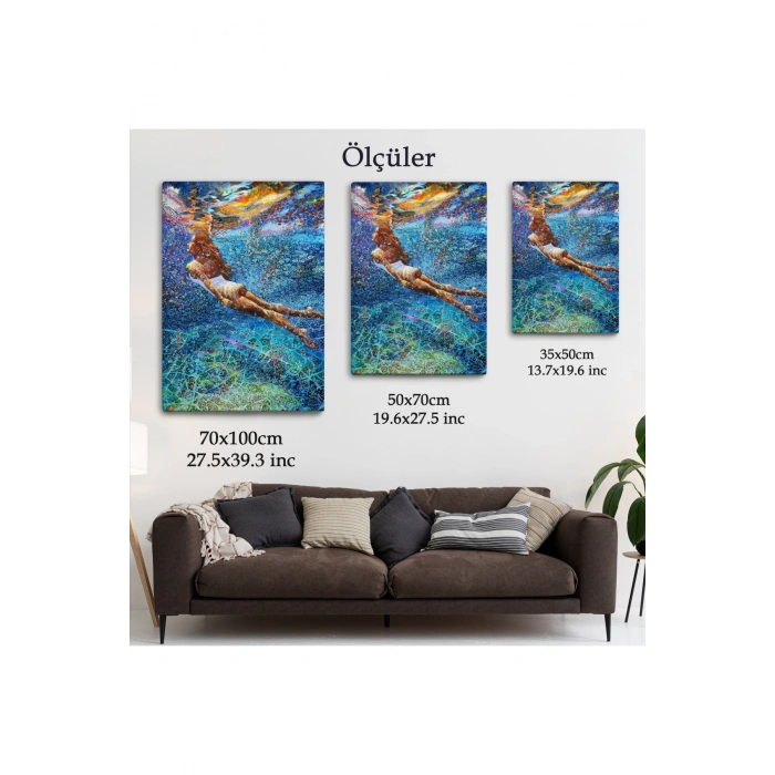 Su Altında Yüzen Kız Duvar Tablosu-6334