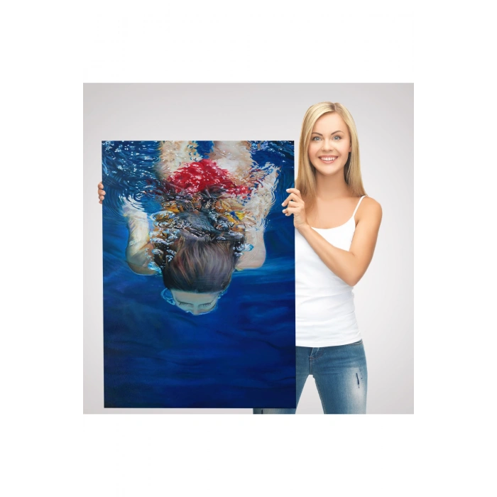 Su Altında Yüzen Kız Tablosu-6318