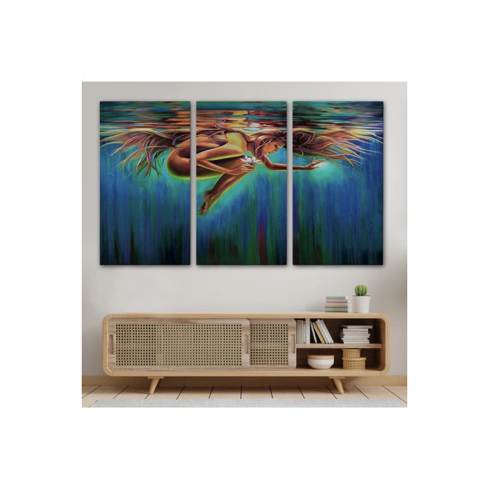 Su Altındaki Kadın Dekoratif Duvar Tablosu-6653