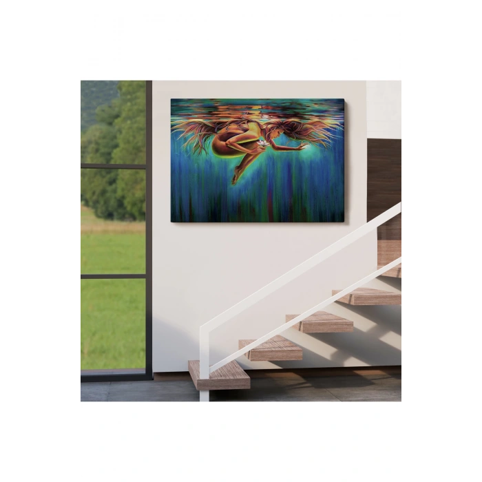 Su Altındaki Kadın Dekoratif Duvar Tablosu-6653