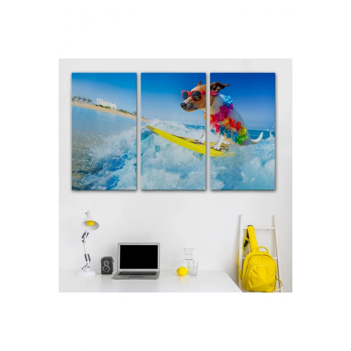 Su Kayağı Yapan Köpek  Dekoratif Kanvas Tablo 1155