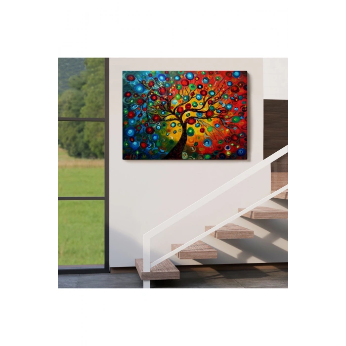 Sürreal Ağaçtaki Renkler Senfonisi Tablosu-6625