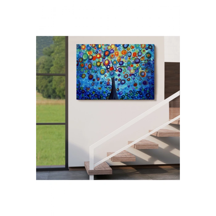 Sürreal Ağaçtaki Renkler Senfonisi Tablosu-6626