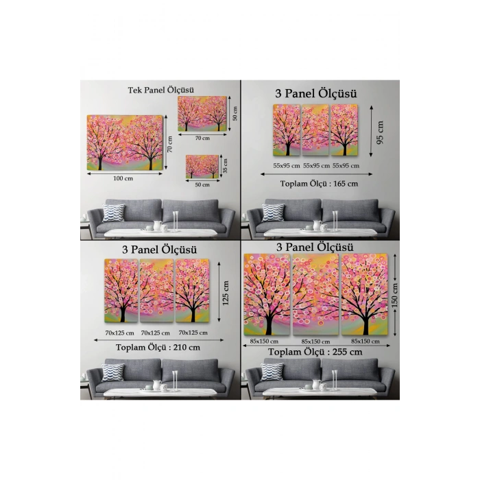 Sürreal Ağaçtaki Renkler Senfonisi Tablosu-6629