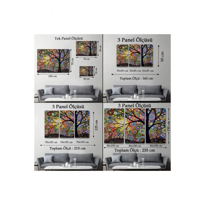 Sürreal Ağaçtaki Renkler Senfonisi Tablosu-6645