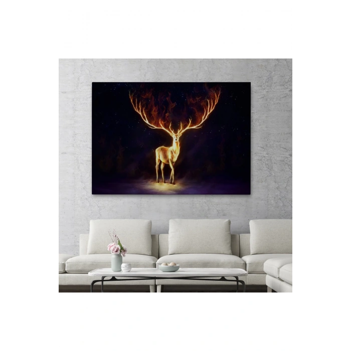 Sürreal Sarı Geyik Tablosu-6649