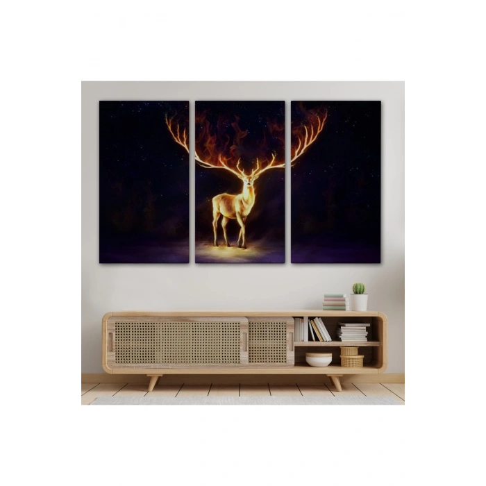 Sürreal Sarı Geyik Tablosu-6649