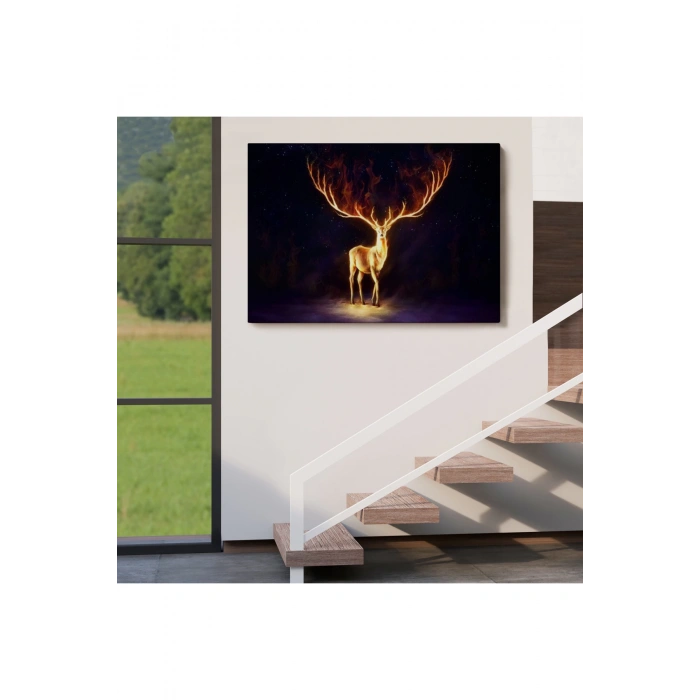 Sürreal Sarı Geyik Tablosu-6649