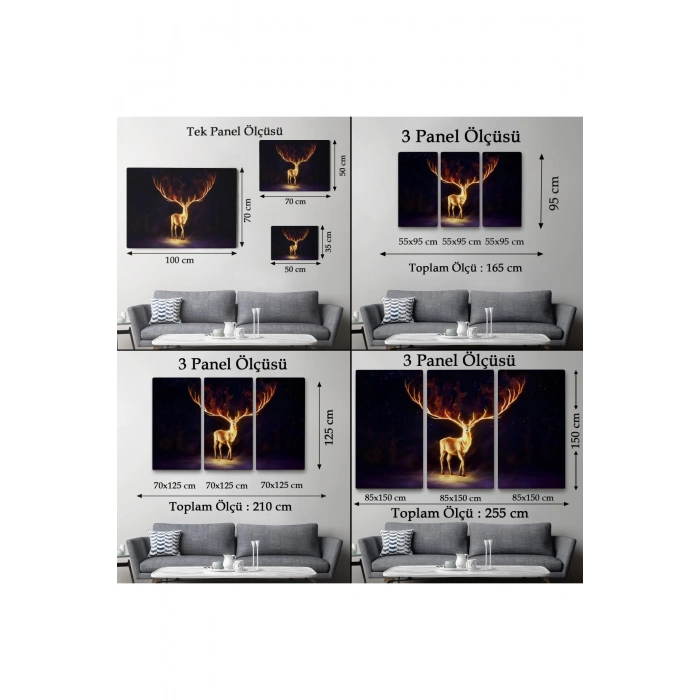 Sürreal Sarı Geyik Tablosu-6649