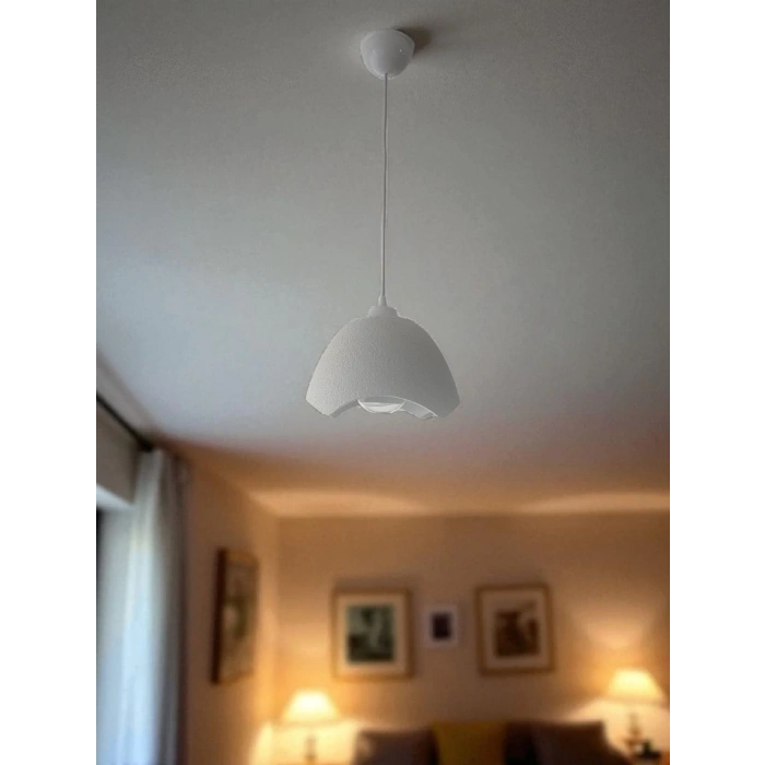 Tekli Beton Görünüm Şapka Avize