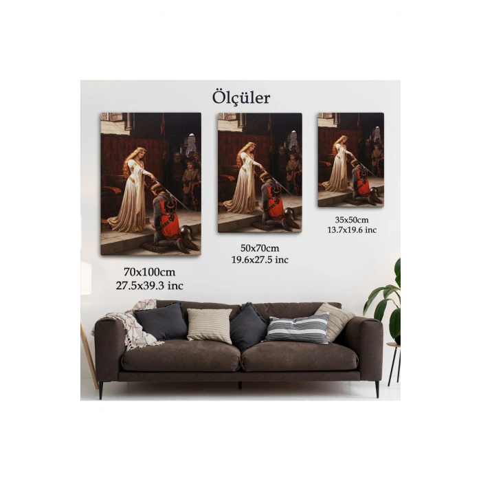 The Accolade - Edmund Blair Leighton Şövalyenin Kraliçeye Sadakat Tablosu-6364