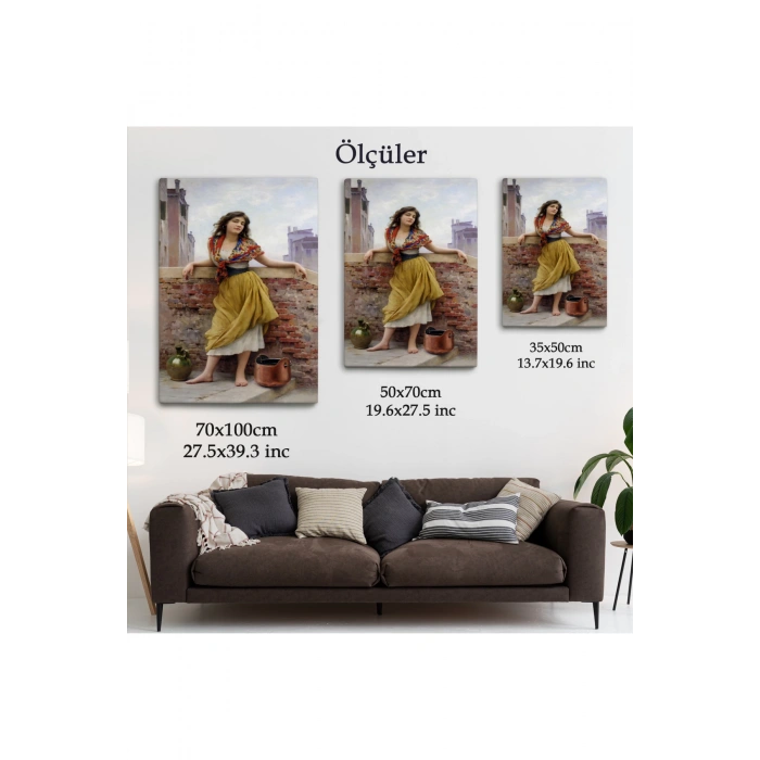 The Watercarrier Eugene de Blaas Su Taşıyan Kız Tablosu-6435