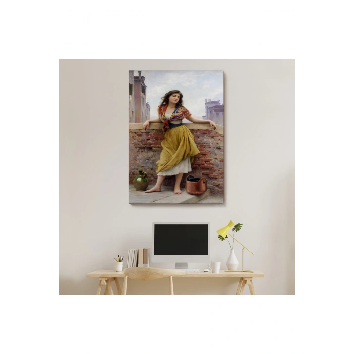 The Watercarrier Eugene de Blaas Su Taşıyan Kız Tablosu-6435