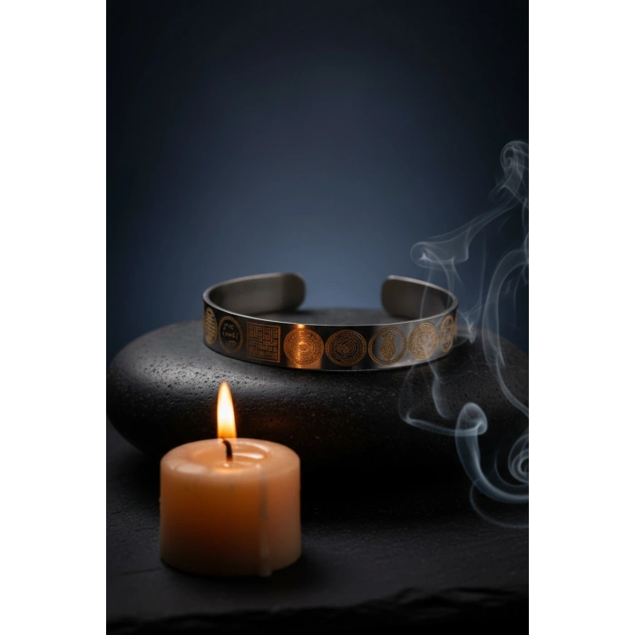 Titanyum Kaplama Gümüş Renk Dualı Çelik Bileklik Paslanmaz Kararmaz Unisex