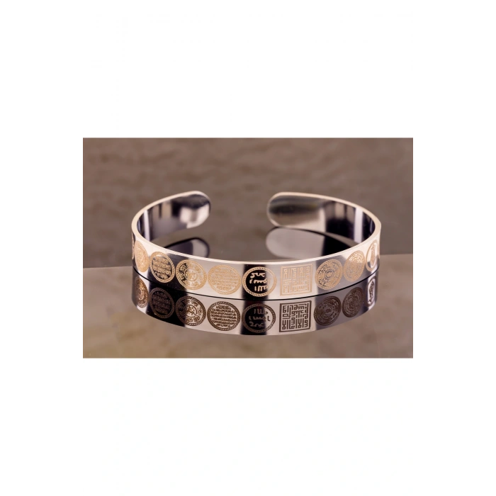 Titanyum Kaplama Gümüş Renk Dualı Çelik Bileklik Paslanmaz Kararmaz Unisex