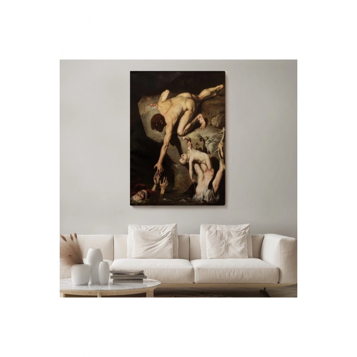 Tufan Sahnesi Tablosu Scene of Deluge - Joseph Desire Court-6414