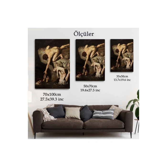 Tufan Sahnesi Tablosu Scene of Deluge - Joseph Desire Court-6414