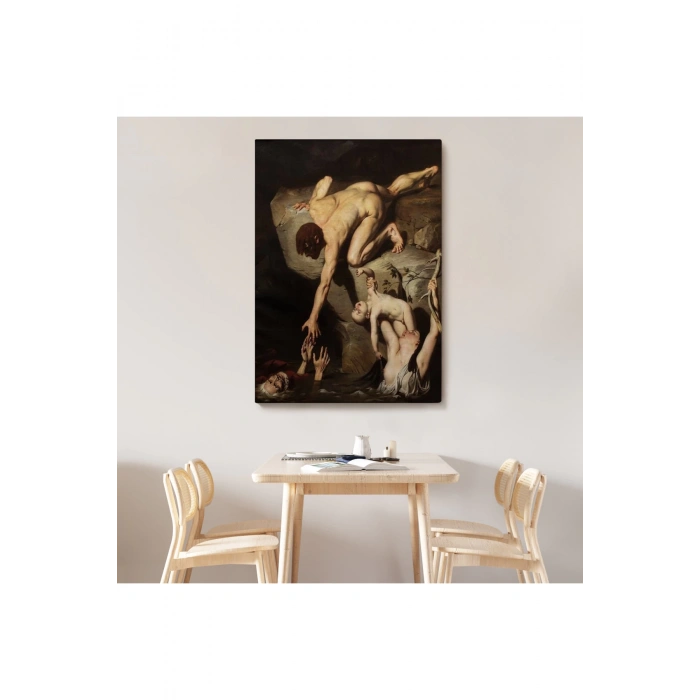 Tufan Sahnesi Tablosu Scene of Deluge - Joseph Desire Court-6414