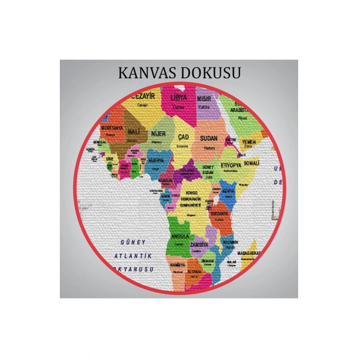 Türkçe Dünya Haritası Ülke Bayrak ve Başkentli Kanvas Tablo 1918