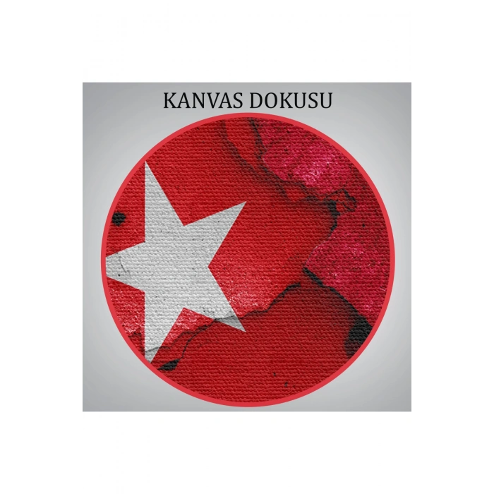 Türkiye Azerbaycan Bayrak Desenli Dekoratif Kanvas Tablo-6516