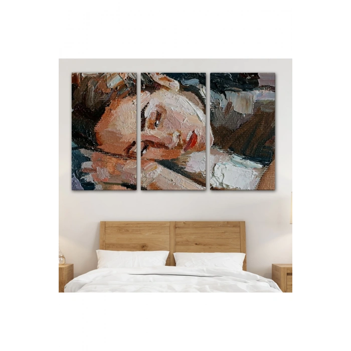 Uyuyan Güzel Kadın Yağlıboya Görünümlü Duvar Tablosu-3730