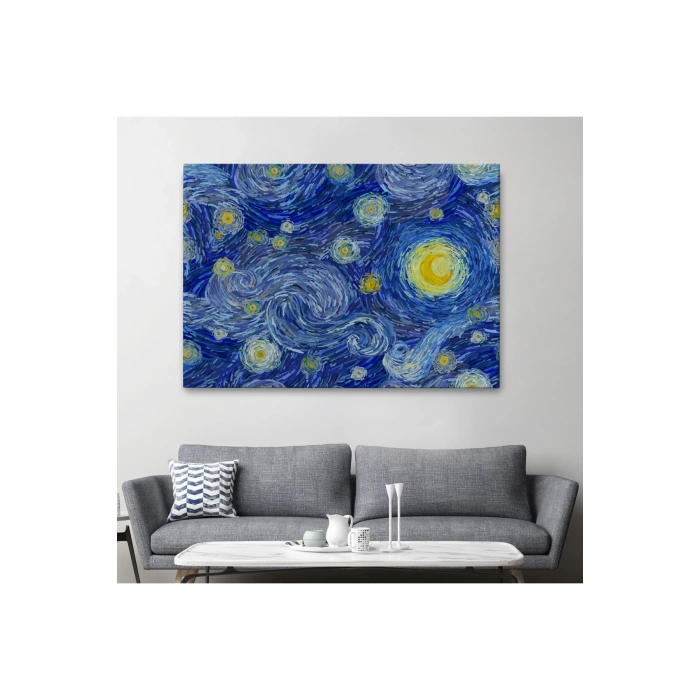 Van Gogh Yıldızlı Gece Dekoratif Kanvas Tablo-6519