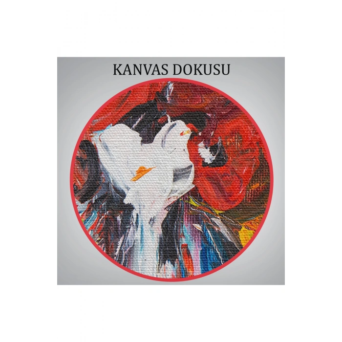 Vazo İçindeki Çiçekler Yağlıboya Görünüm DekoratiF Duvar Tablo-6520