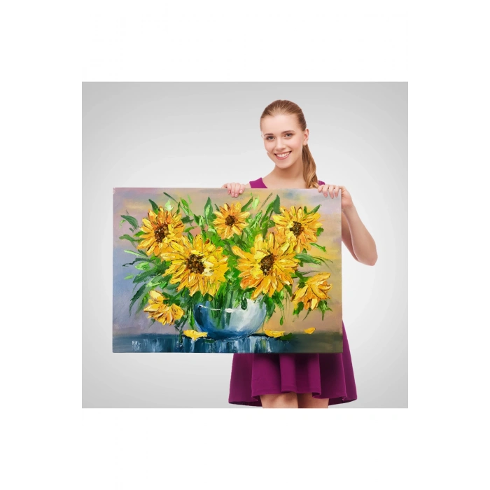 Vazodaki Ayçiçekleri Duvar Tablosu-1237