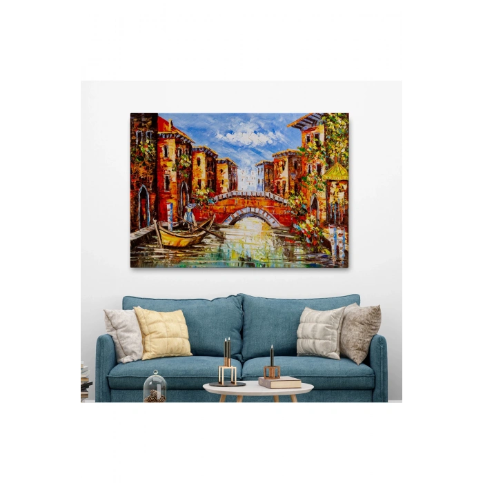 Venedik  İtalya Yağlı Boya Görünümlü Tablo-1201