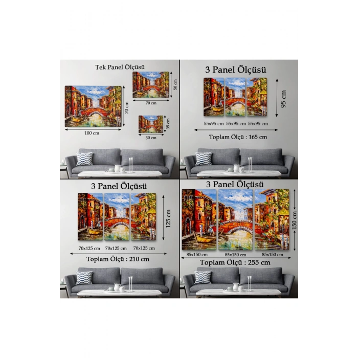 Venedik  İtalya Yağlı Boya Görünümlü Tablo-1201