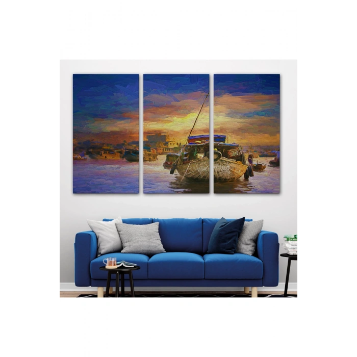 Vietnamın Mekong Yüzen Pazar Thoda Tekne Tablosu-1225