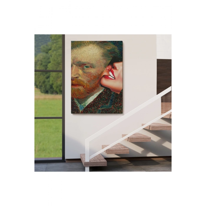 Vincent van Gogh Kulağını Isıran Kadın Pop Art Tablo-6486