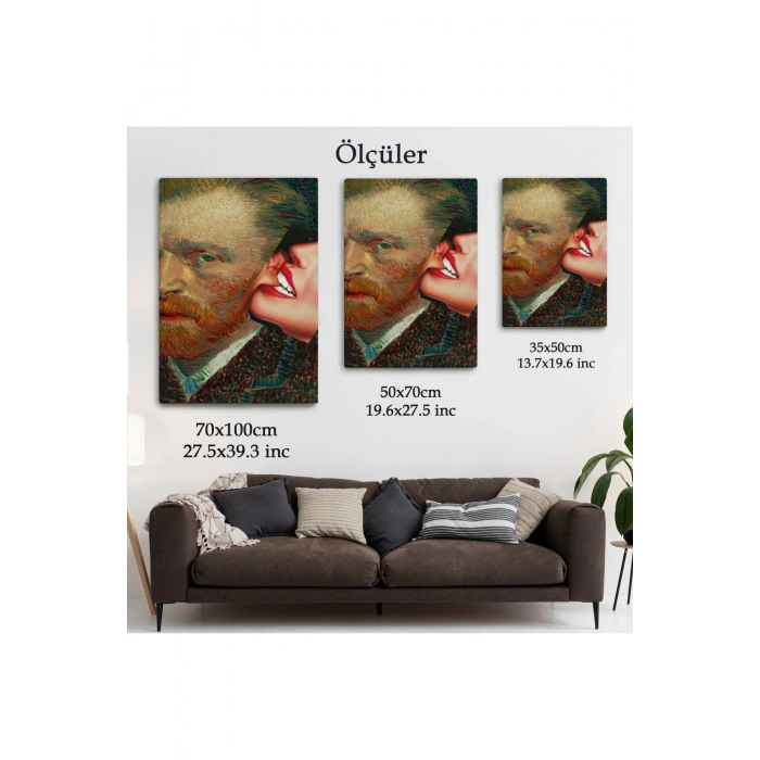 Vincent van Gogh Kulağını Isıran Kadın Pop Art Tablo-6486