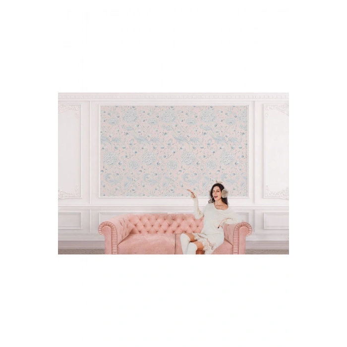 VintagePastel Çiçekler Yapraklar Duvar Kağıdı-5645