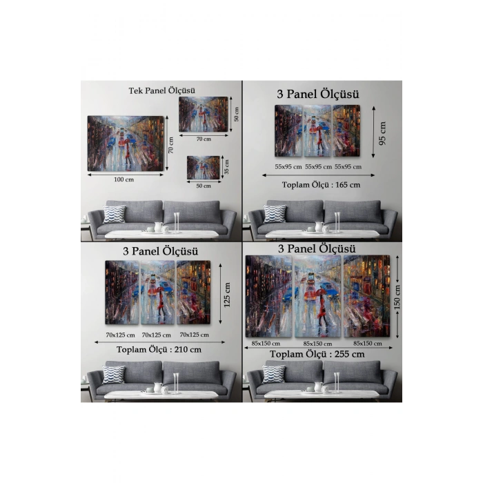 Yağlı Boya Görünümlü Modern Kanvas Duvar Tablosu, Tablo-1197